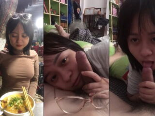 Clip: Em thèm quá vứt cả kính sang một bên để bú cu cho anh